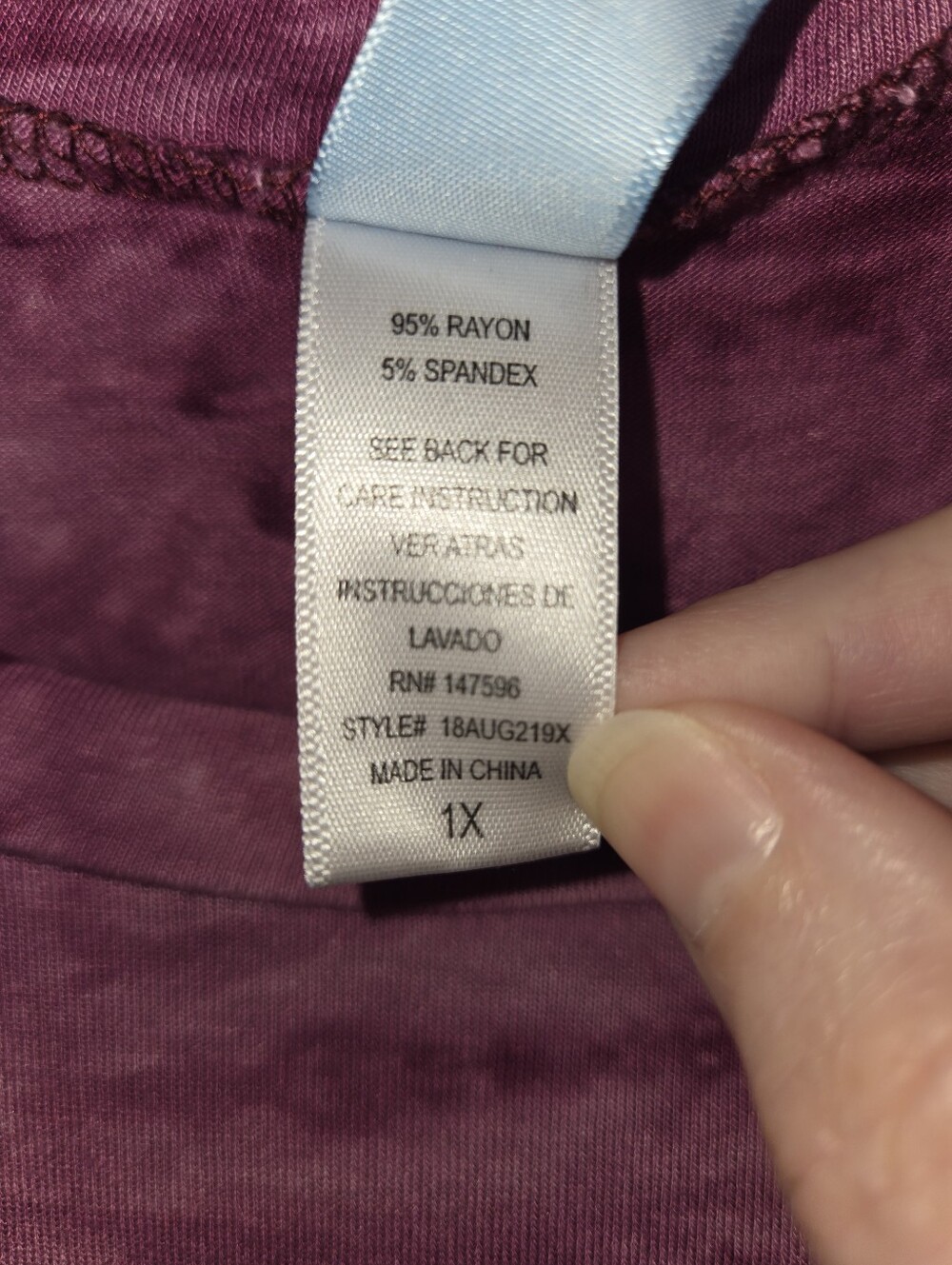 M. Fasis Women's 1X Colorblock Tie-Dye Long Sleeve Top - Picture 5 of 11